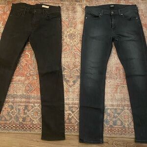 Paige & All Saints Mens Jeans 2 pairs (black and dark blue)